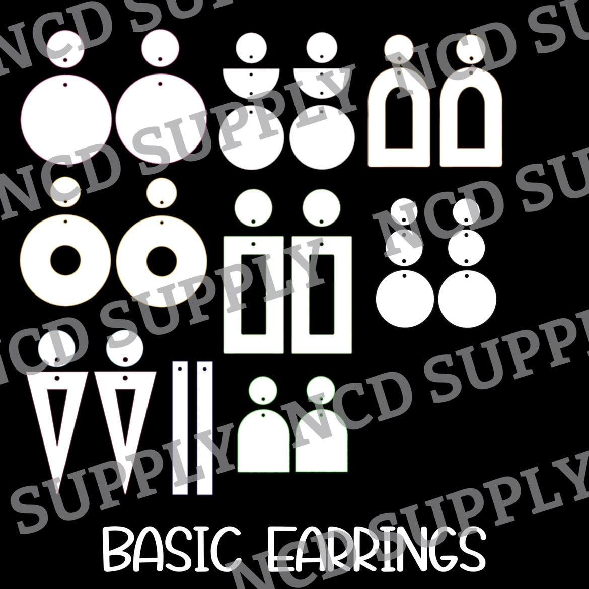 Basic Shapes Earrings DIGITAL FILE SVG