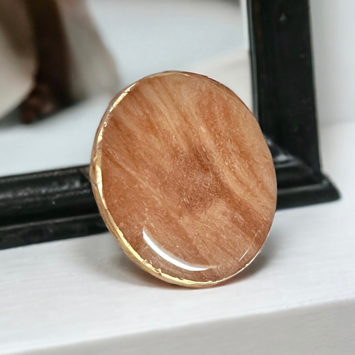 Brown Agate Clay Ring