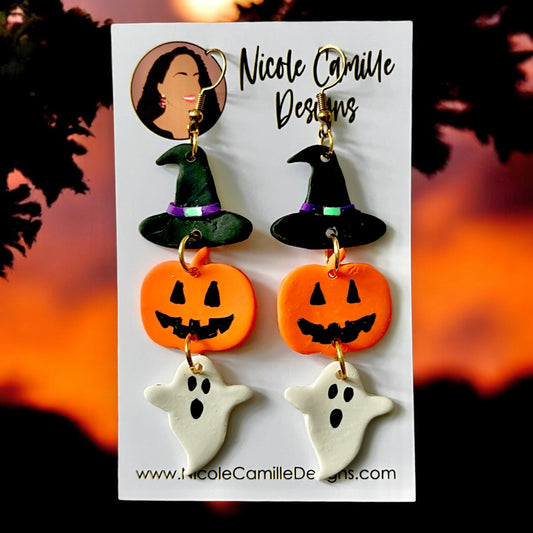 Halloween Dangles Clay Earrings