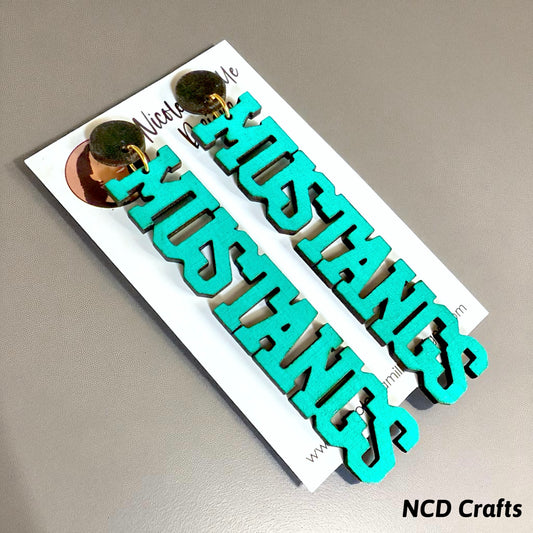 Miller Mustangs Wood Earrings
