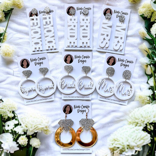 Bridal Earrings DIGITAL FILE SVG