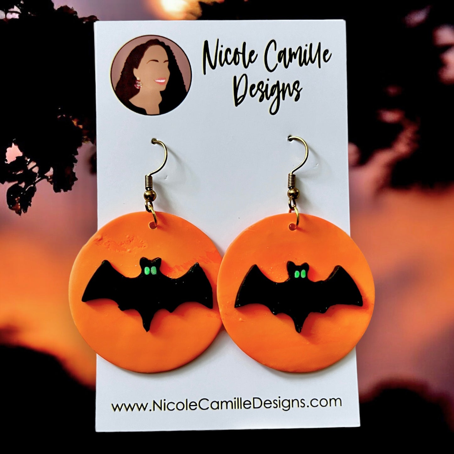 Bat Clay Earrings