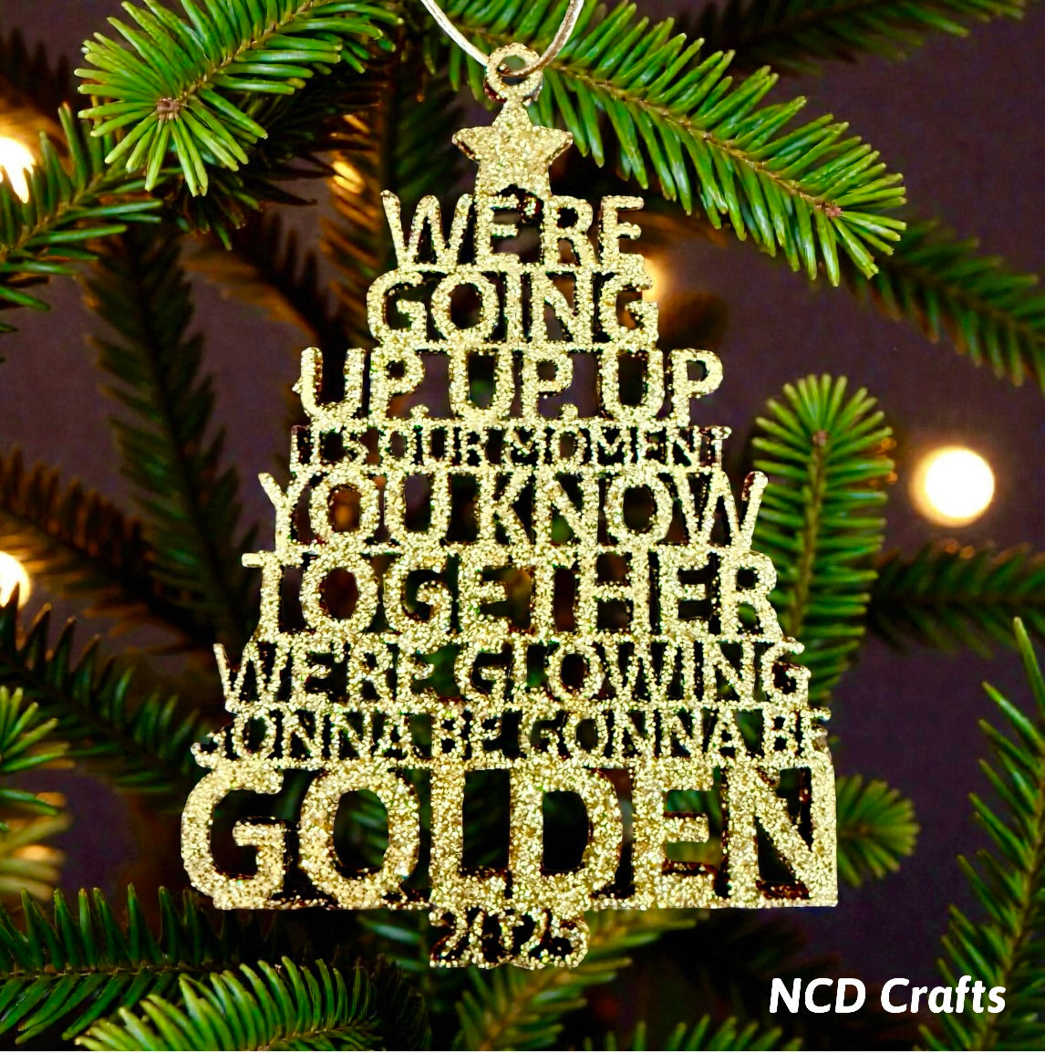 K-Pop Golden Wood Ornament