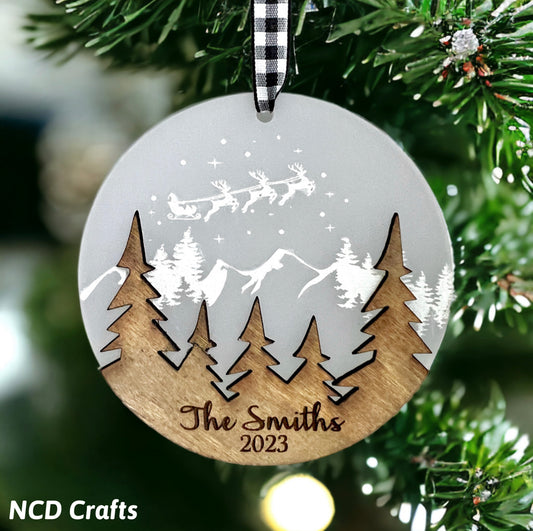 Personalized Forest Christmas Ornament