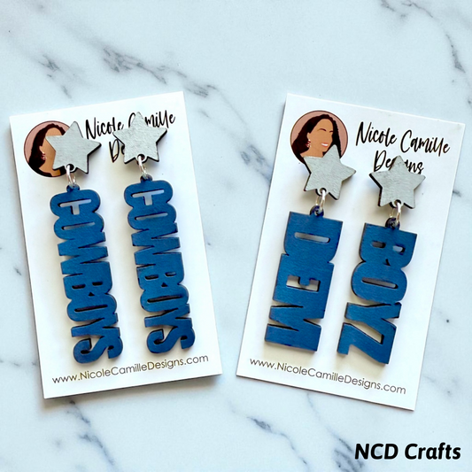 Dallas Cowboys Wood Earrings
