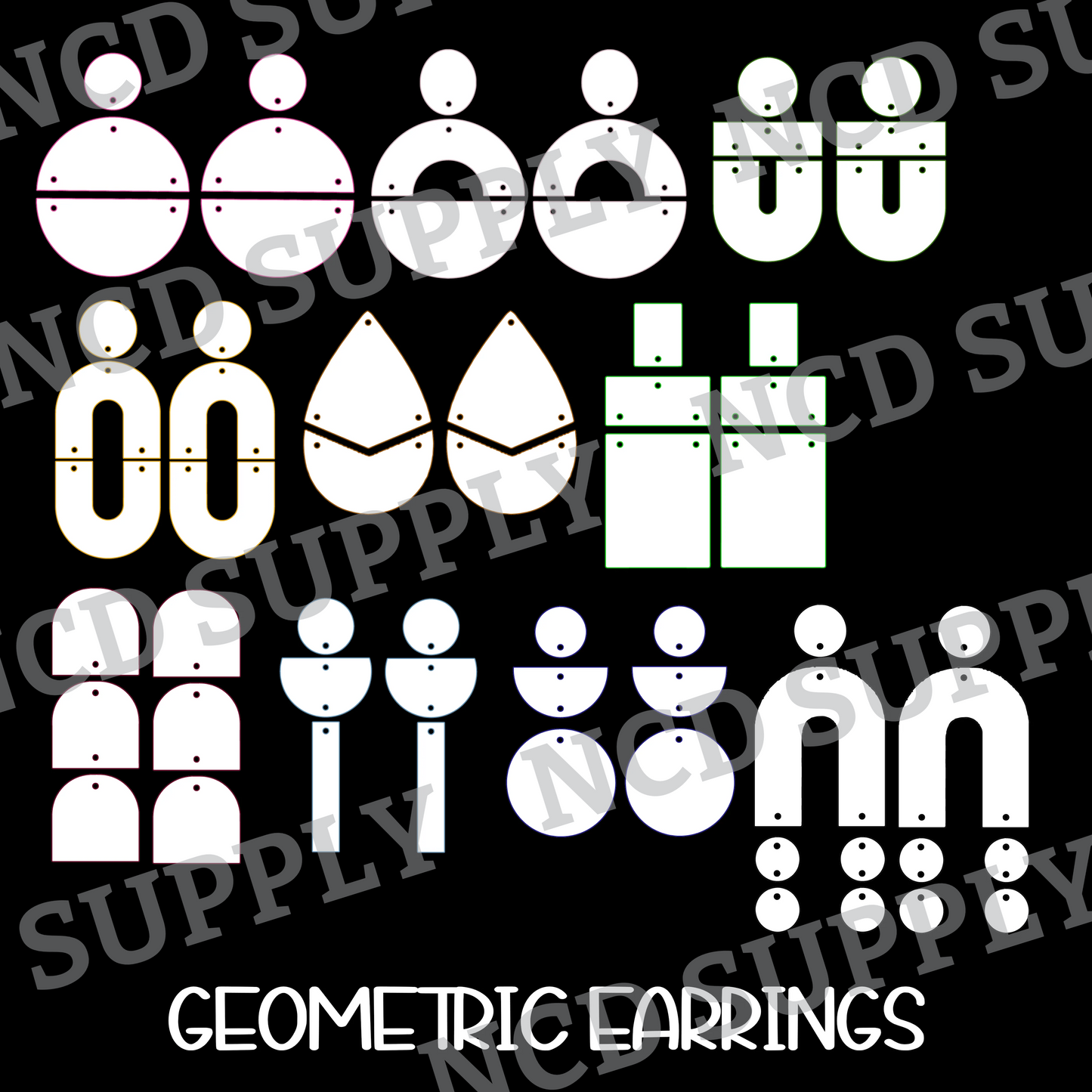 Geometric Shape Earrings DIGITAL FILE SVG