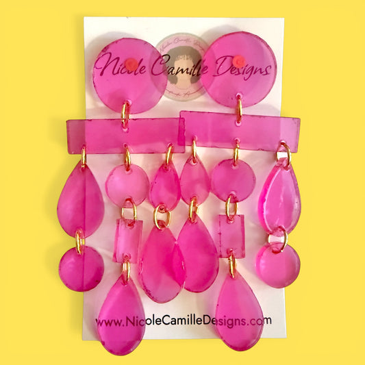 Pink “Morocco” Acrylic Earrings