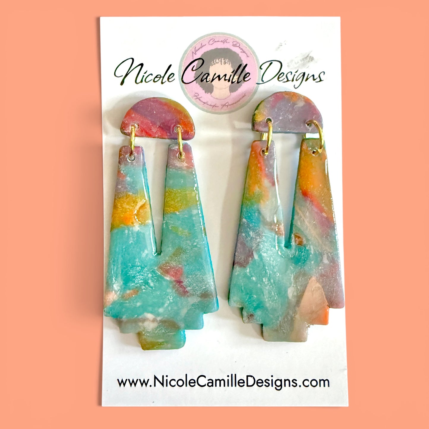 Earthy Aztec Clay Earrings