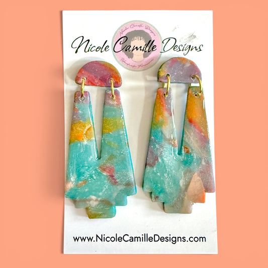 Earthy Aztec Clay Earrings