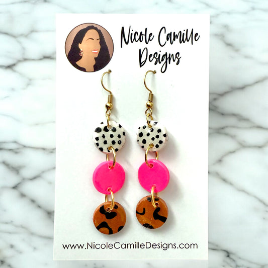 Funky Mix Mini Dangle Clay Earrings
