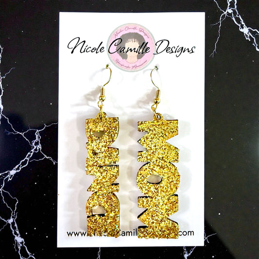 Dance Mom Wood Earrings