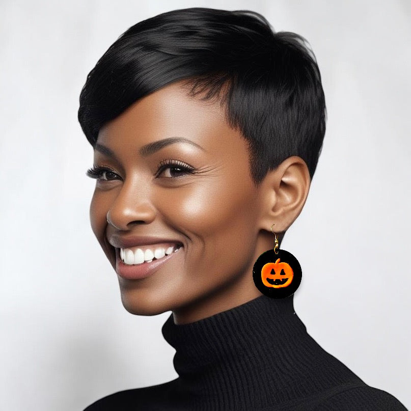 Jack-o-lantern Clay Earrings