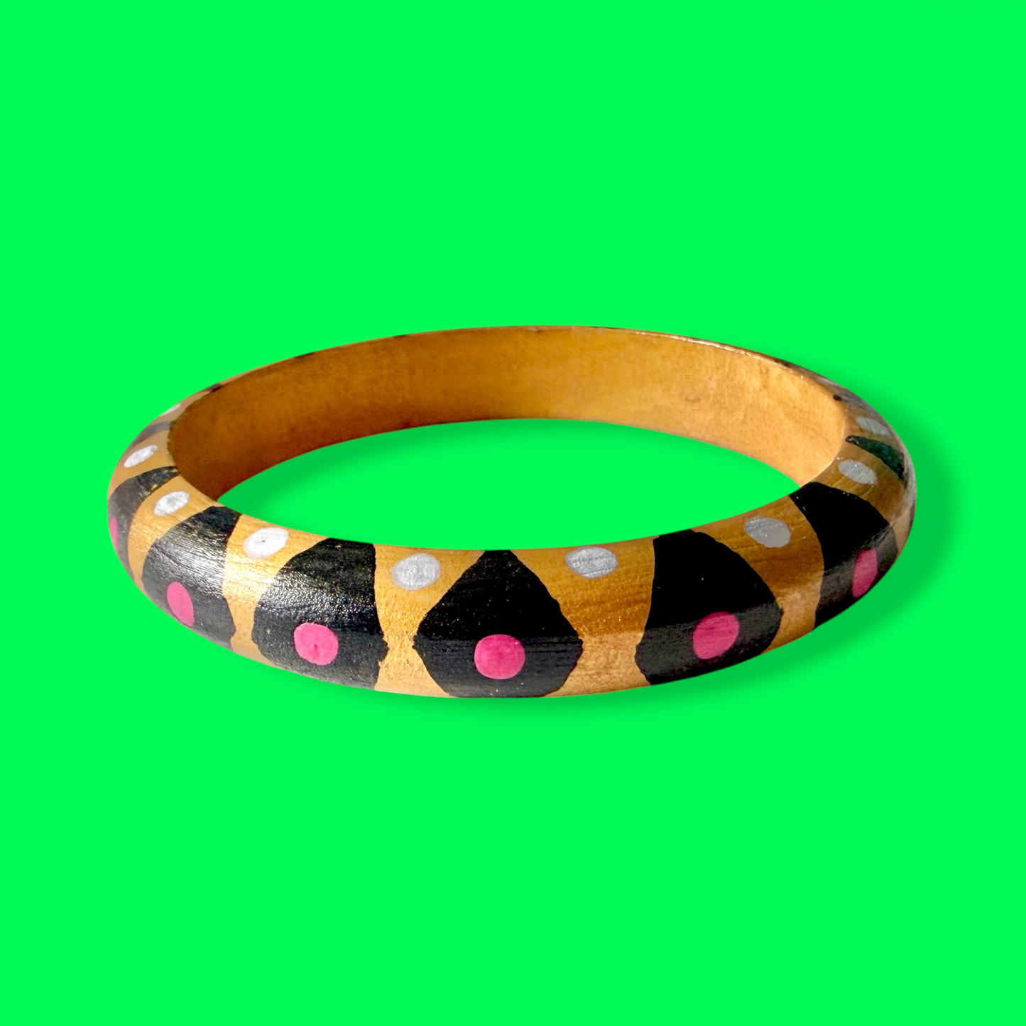 Black & Gold Skinny Wood Bangle Bracelet