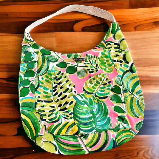 Green & Pink Tropical Shoulder Bag