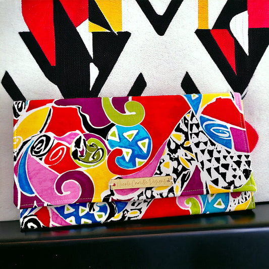Colorful Abstract Cloth Clutch