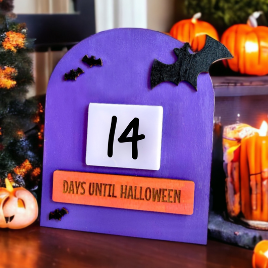 Countdown to Halloween Wood Sign
