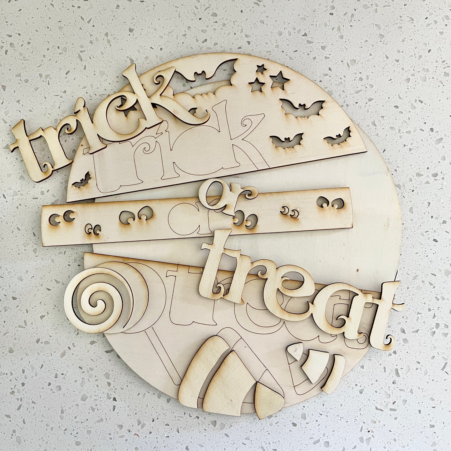 Unfinished Trick or Treat Sign Kit