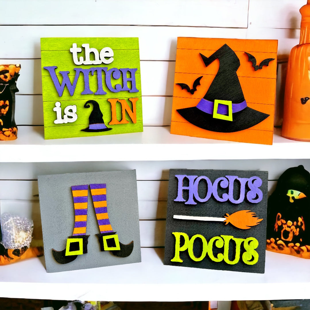 Small Halloween Wood Signs (Set of 2)