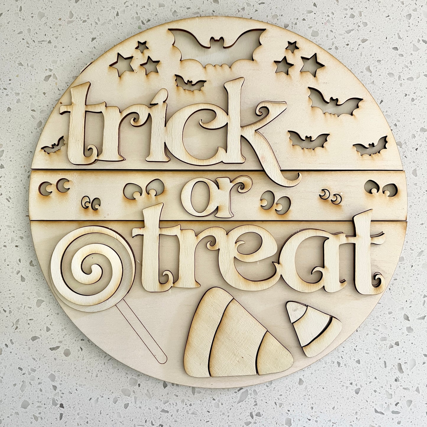 Unfinished Trick or Treat Sign Kit