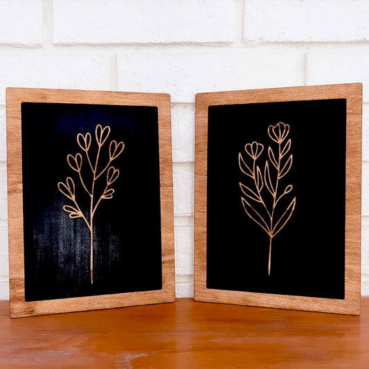 Wildflower Wood Art (Set of 2)