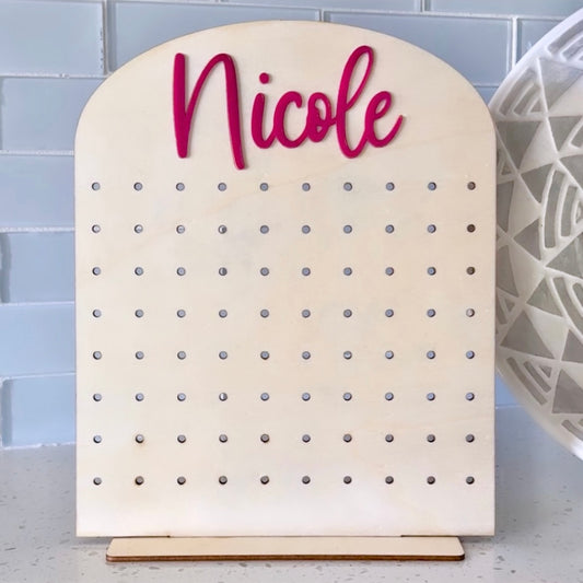 Personalized Wood Earring Rack