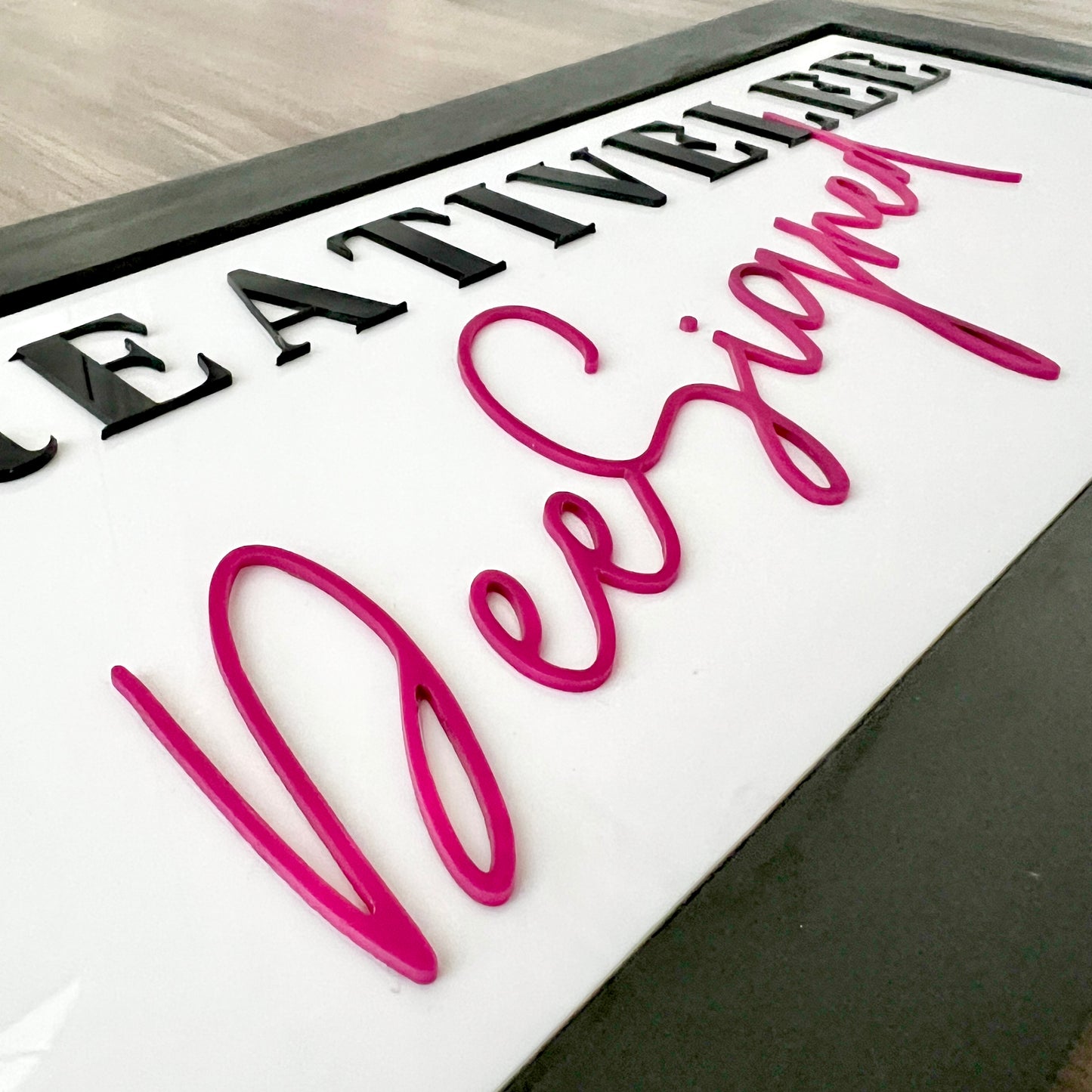 Customized Acrylic Sign w/ Wood Frame